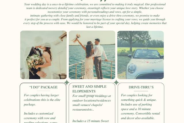 Wedding Officiant Packages