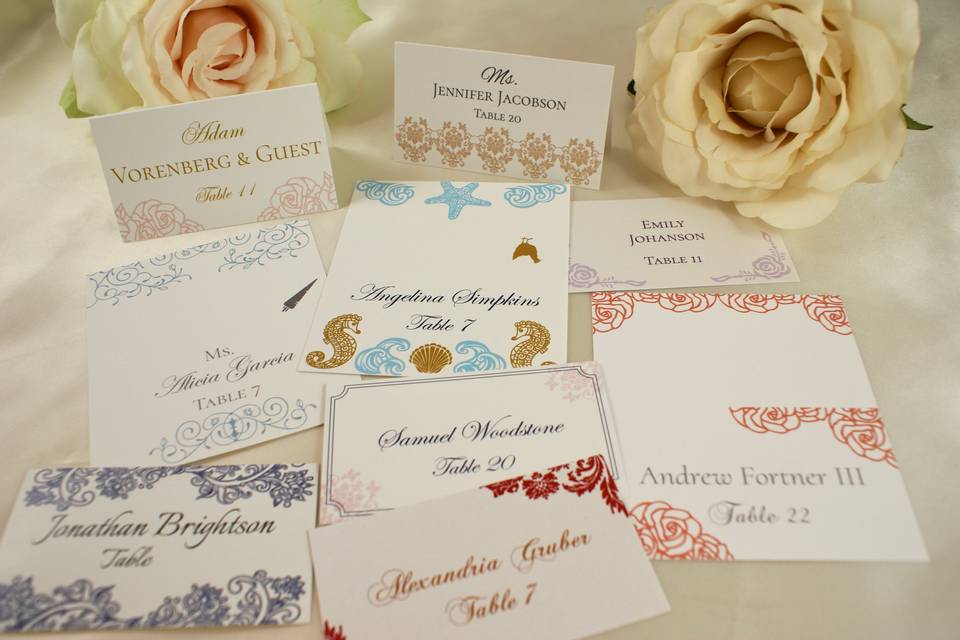 Place Cards and Escort Cards