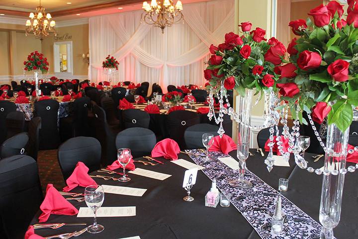 Rose centerpieces