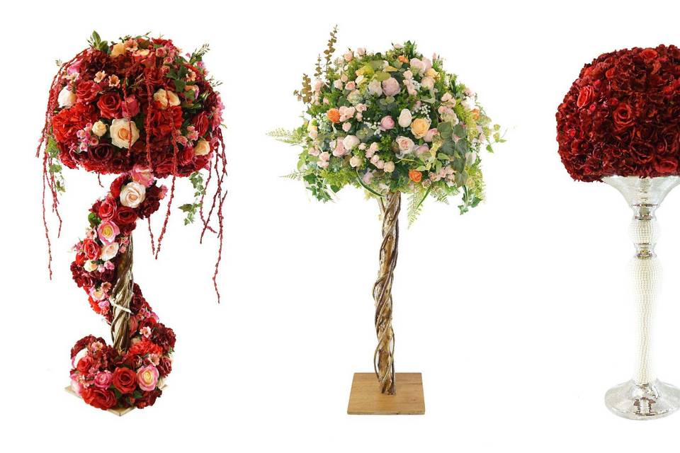 Raised floral centerpieces