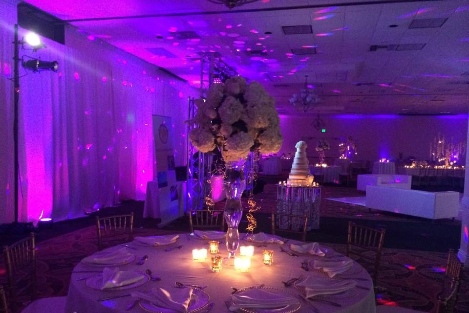 Table setup with centerpiece