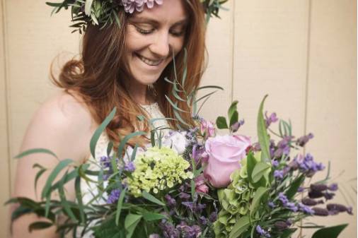 Flower crown and bouquet