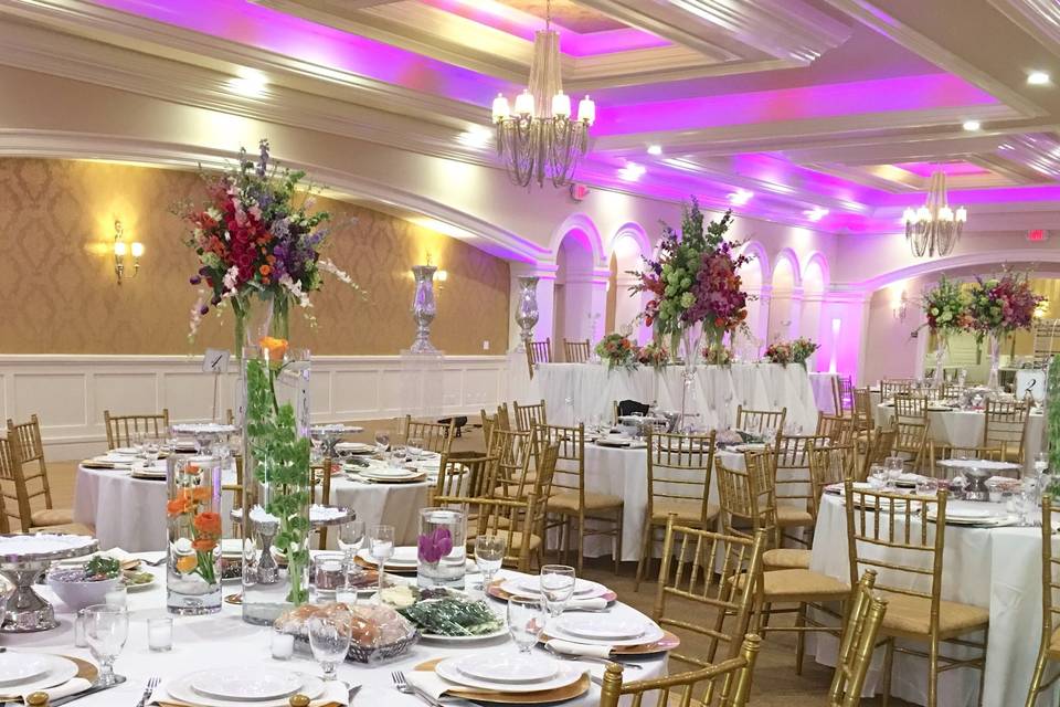 Raised floral centerpieces