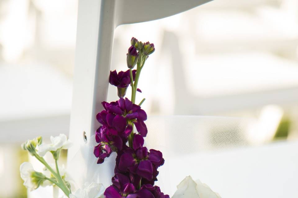 Aisle chair floral decor
