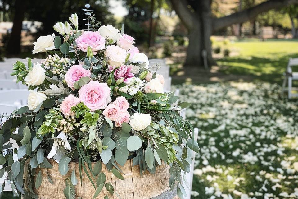 Wine Barrel Flowers