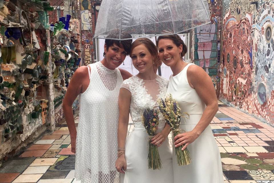 Officiant and the brides