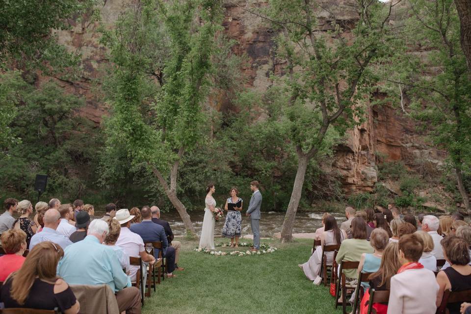 Planet bluegrass wedding ceremony