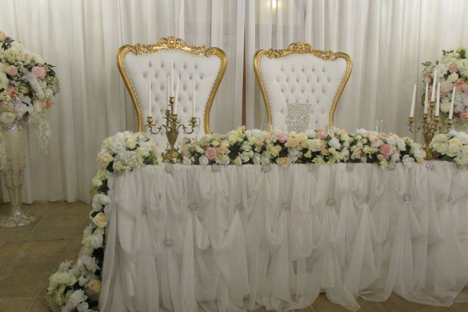 Bride and groom table