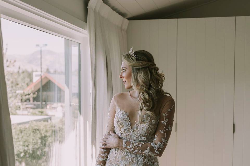 Hand beaded wedding dress