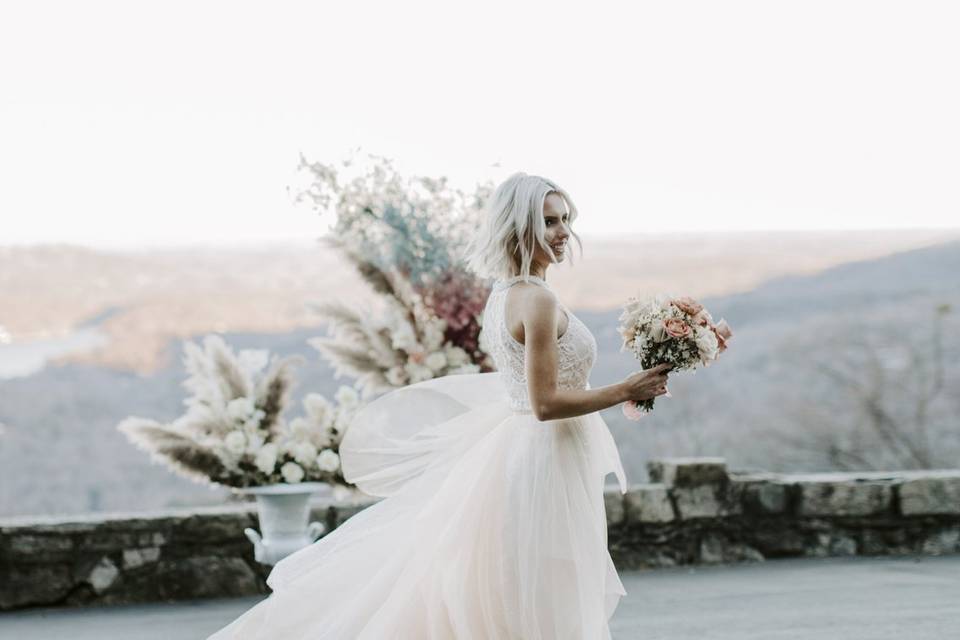 Tulle skirt wedding dress