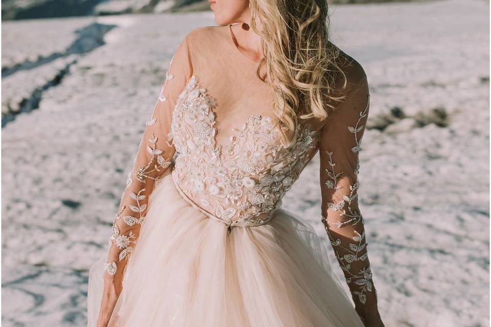 Hand beaded wedding dress