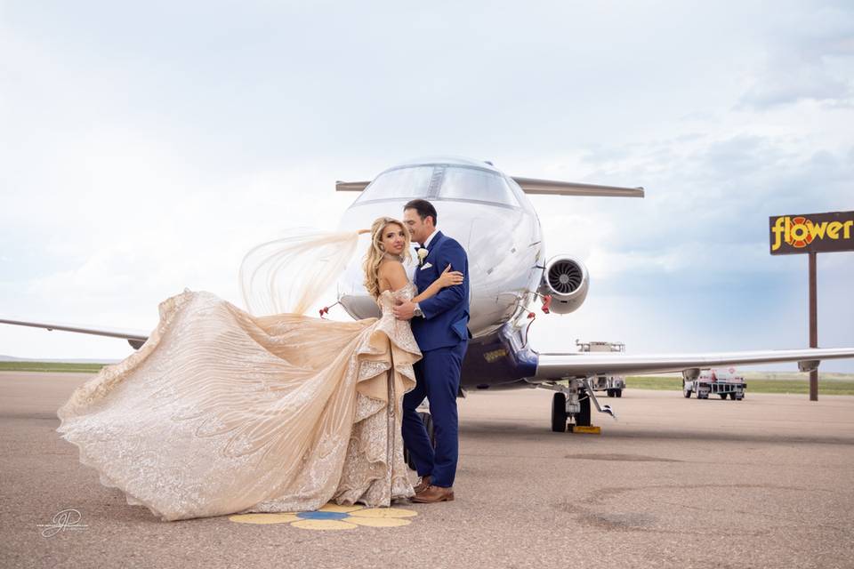 Champagne color wedding dress