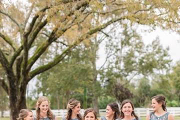 The bridal party in blue (Kelley Stinson Photography)