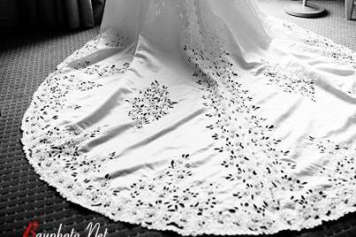 bride looking out the window