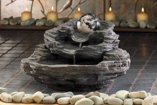 Elegant 3 Tier Ivory Fountain - FREE Shipping! - Water flows down three gracefully crafted tiers from a cleverly rendered acorn that symbolizes the huge potential that lies within very small things. Ivory alabastrite (polyresin) looks just like real stone! Pump included. Some assembly required. UL Recognized. 23 1/2