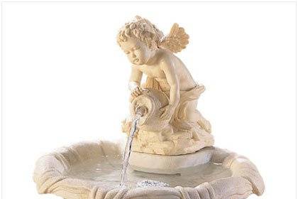Romantic Couple Water Fountain - FREE Shipping! - A young couple is caught in a spring shower, but their thoughts don’t appear to be on the weather. Brings out the romantic in everyone! Pump included. UL Recognized. Fiberglass. 20