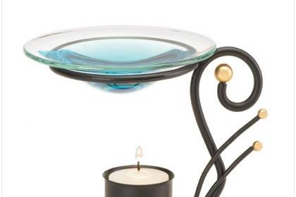 Tealight Pillar Water Fountain - This exquisitely designed fountain presents a dazzling display of fire and water. Tealights only (not included). For indoor use only. Uses 2