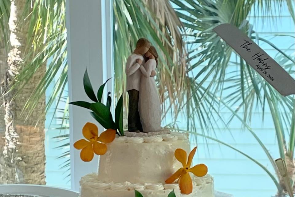Two Tier Floral Wedding Cake