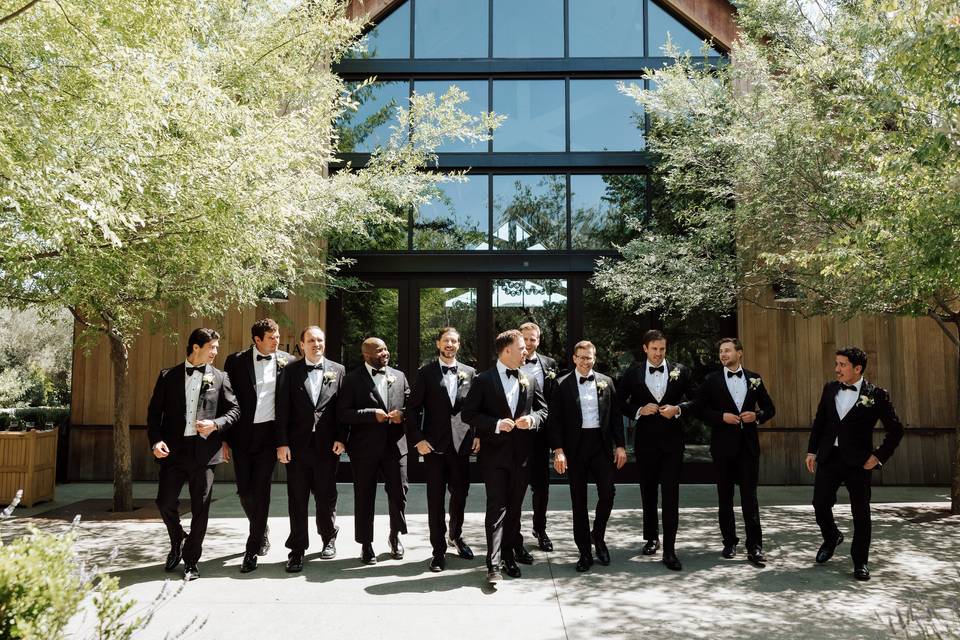 Groomsmen walking