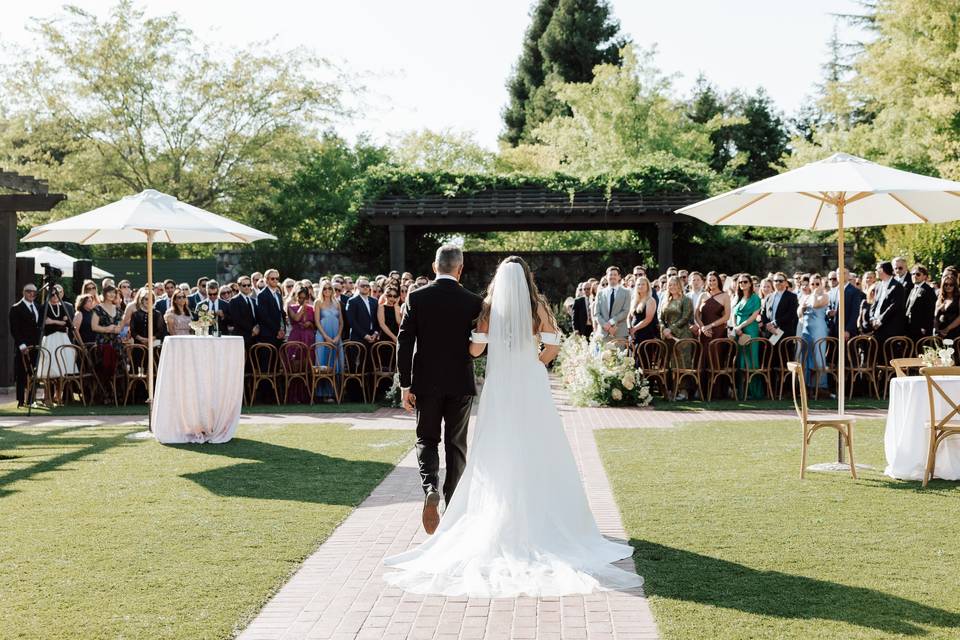 Bride down the aisle