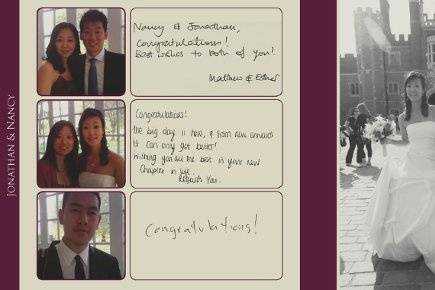 A modern take on the traditional guestbook, our photo guestbooks include images of your guests with their handwritten messages.  They are unique, gorgeous and have a lifetime guarantee.
