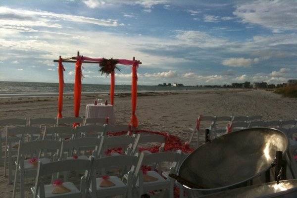 Beach wedding setup