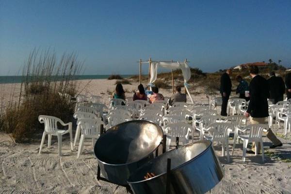 Beach wedding ceremony