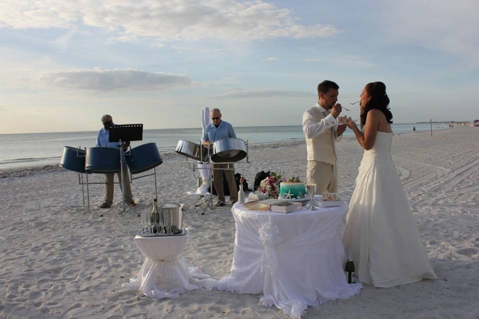 Beach wedding ceremony