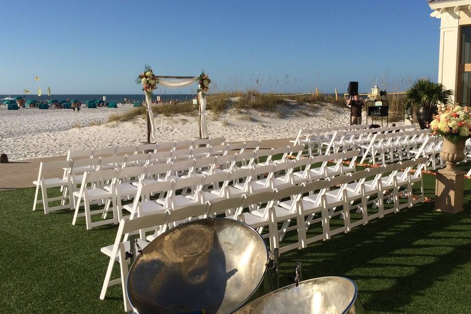 Outdoor wedding setup