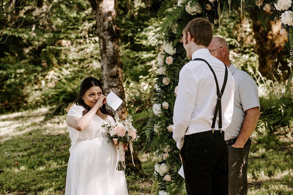 Intimate forest wedding