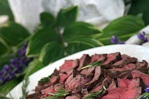 Sliced tenderloin, also used as filet mignon by restaurants, served with a Creole mustard or a light horseradish sauce.