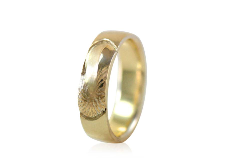 Nautilus Band
6mm wide
Shown in 14k Yellow Gold
