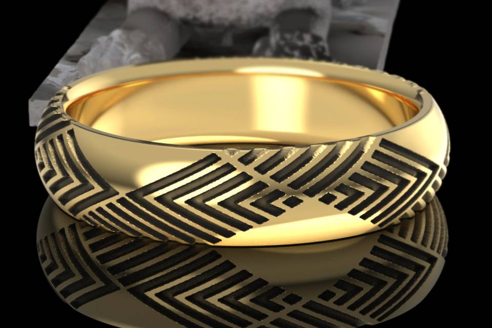 Gold Art Deco Men's Ring