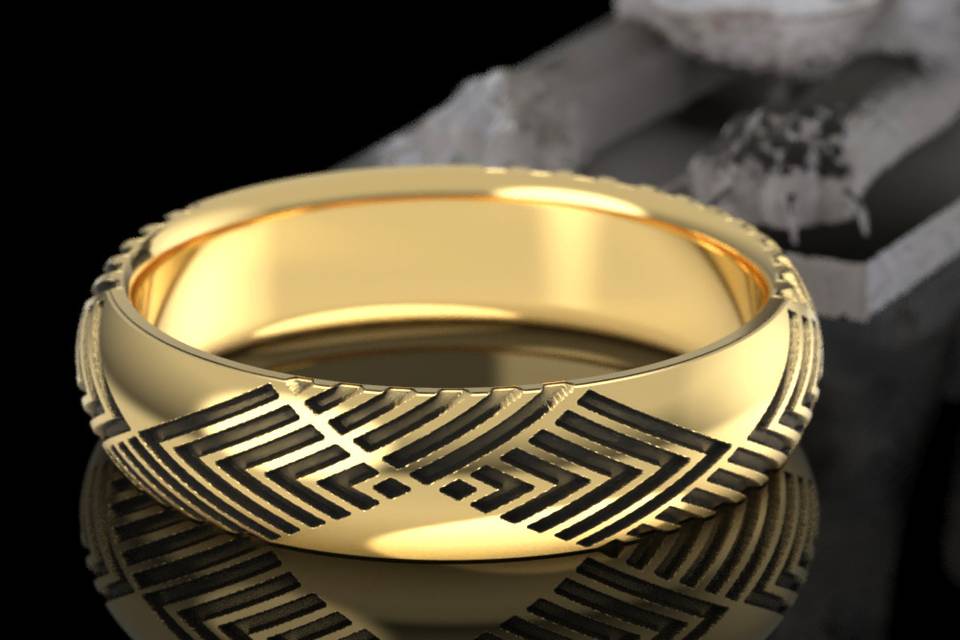 Gold Art Deco Men's Ring