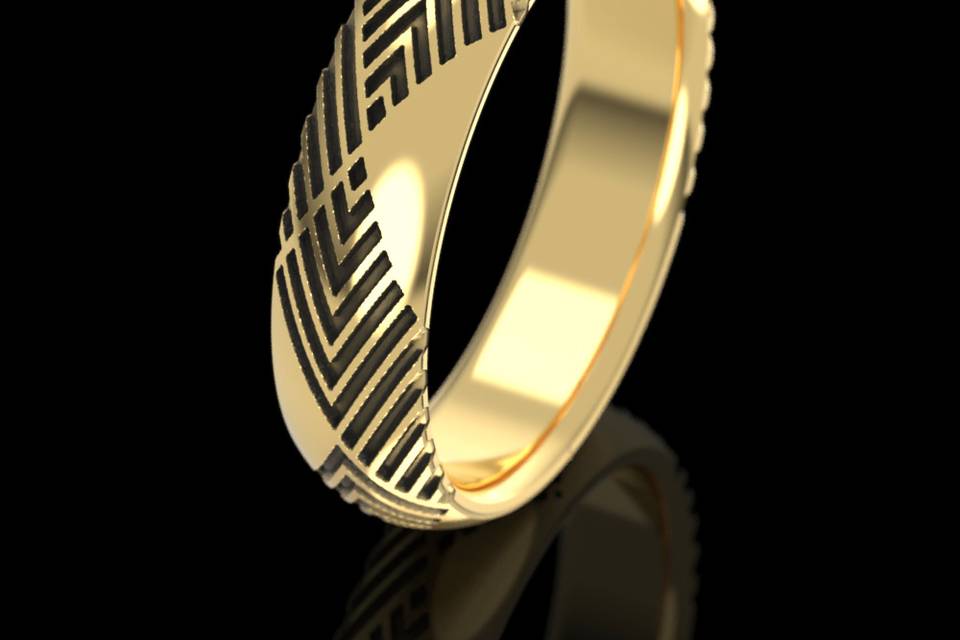 Gold Art Deco Men's Ring