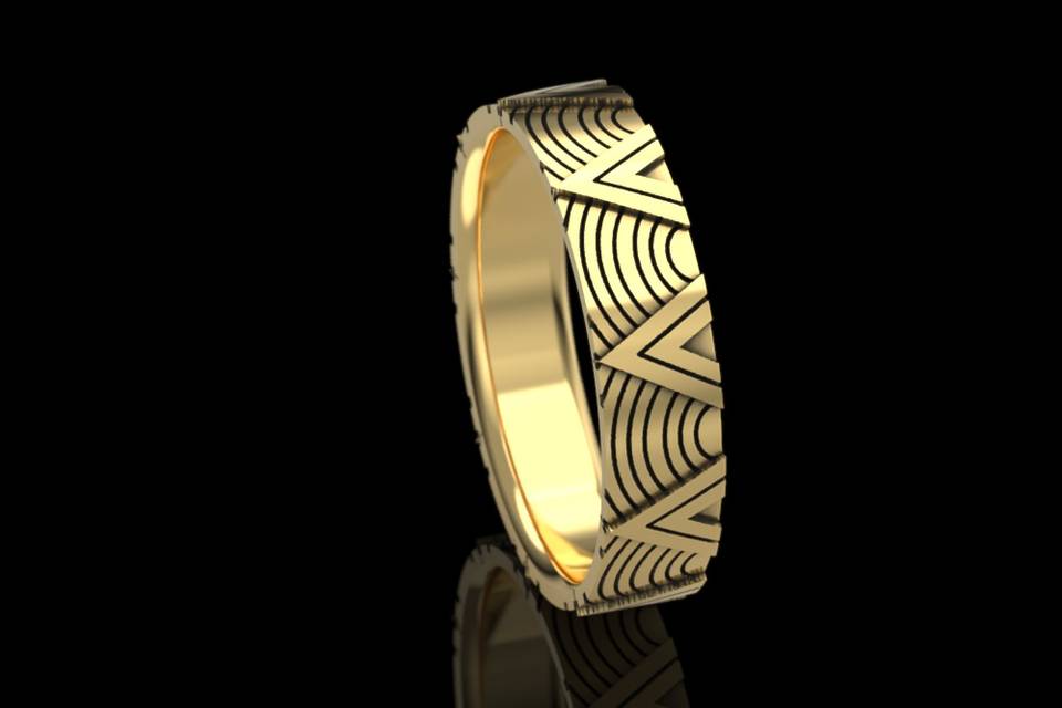 Gold Art Deco Men's Ring