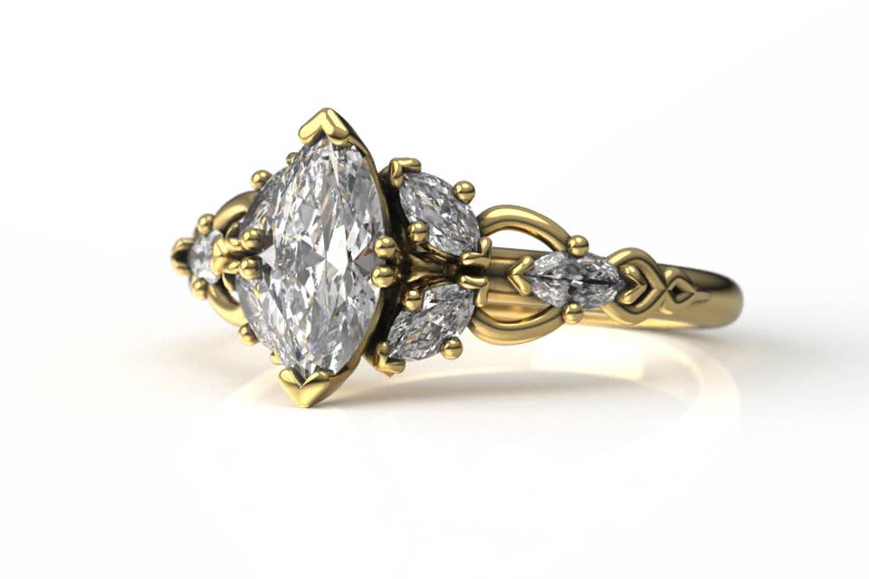 Elvish Marquise Ring