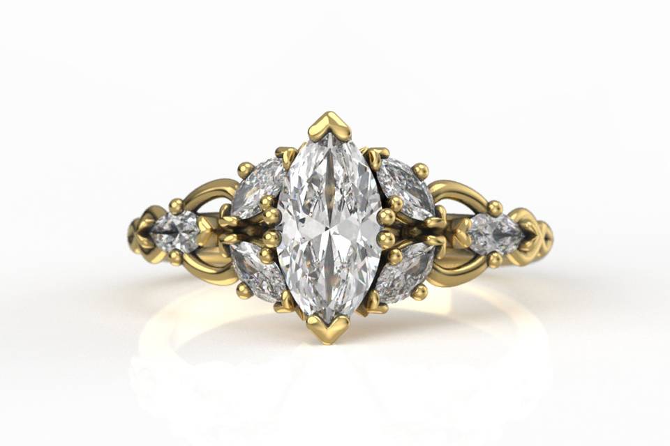 Elvish Marquise Ring