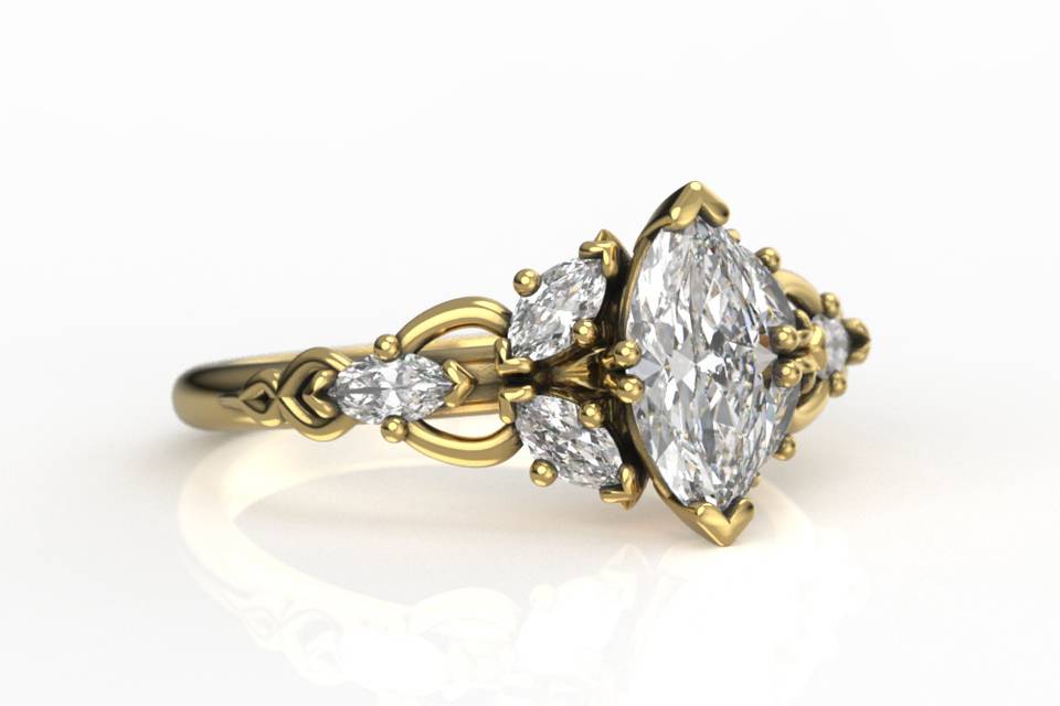 Elvish Marquise Ring