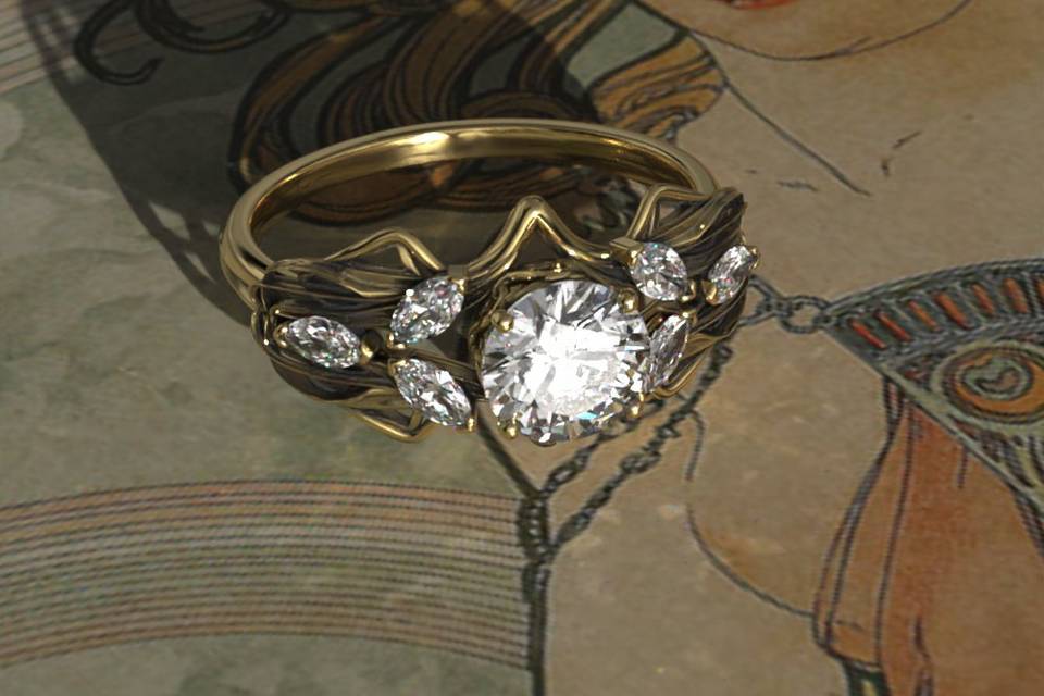 Elvish Art Nouveau Ring