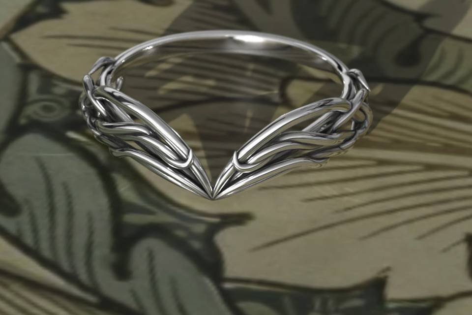 Elvish Crown Ring White Gold
