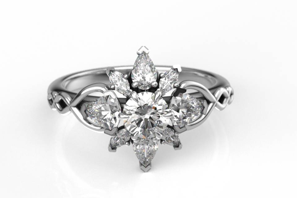 Elvish Snowflake Ring