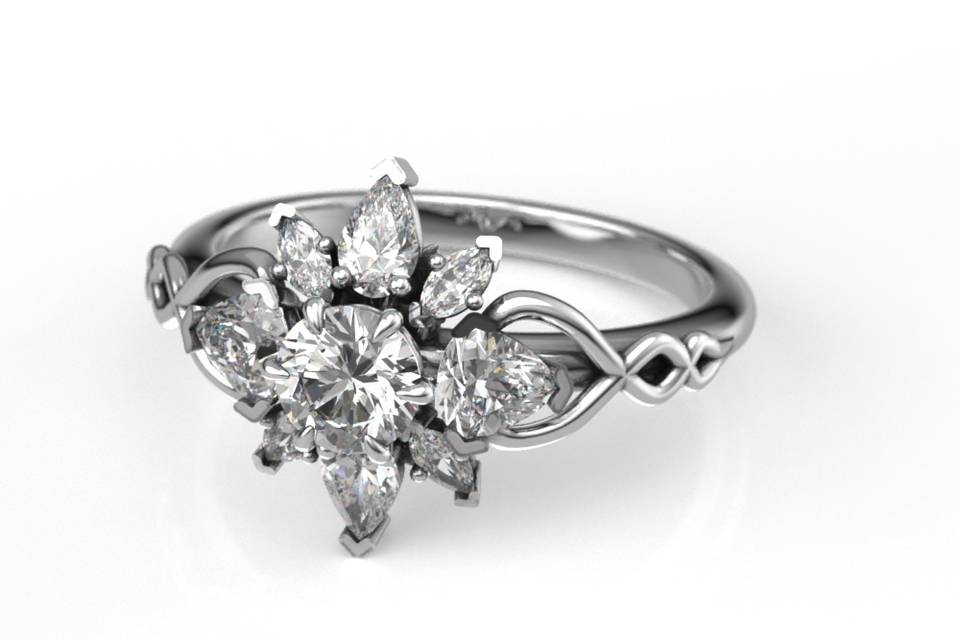 Elvish Snowflake Ring