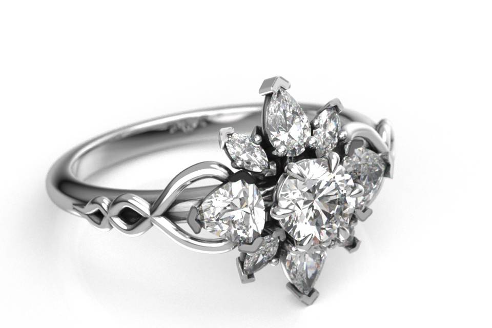 Elvish Snowflake Ring