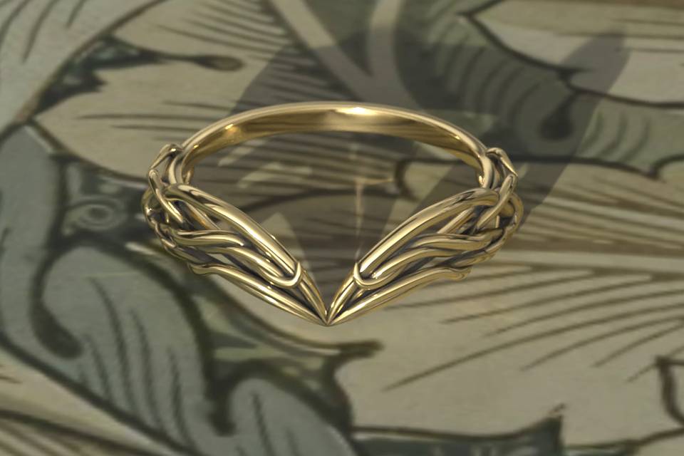 Gold Elvish Crown Ring