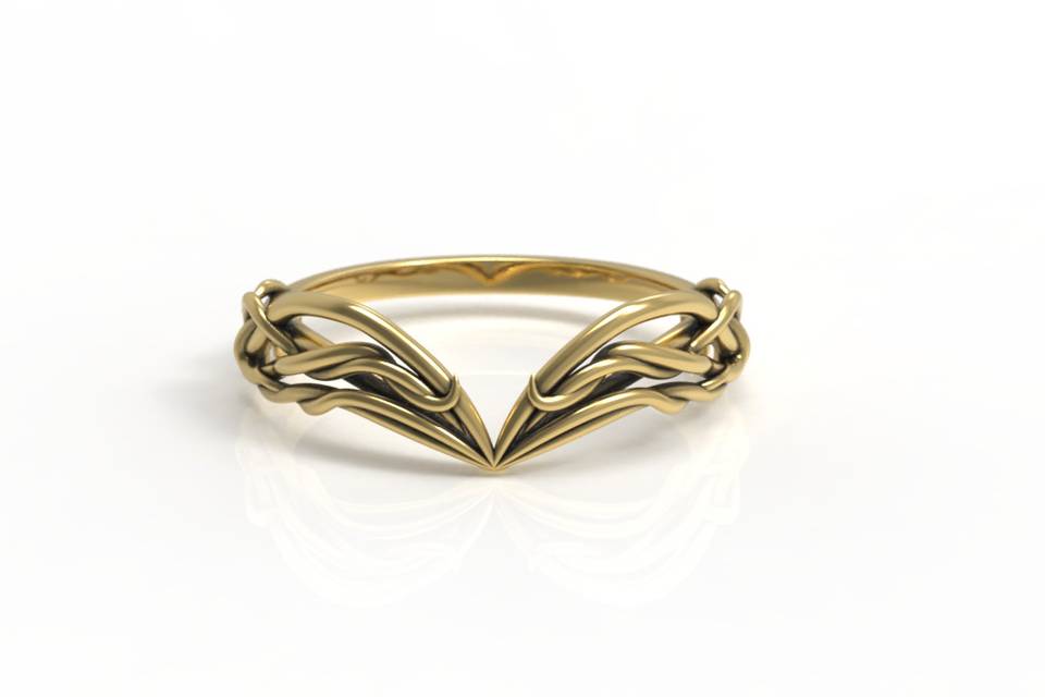 Gold Elvish Crown Ring