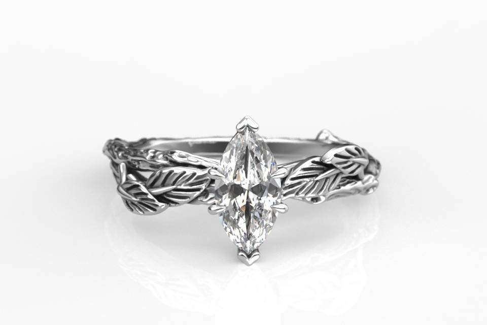 Twig Marquise Engagement Ring