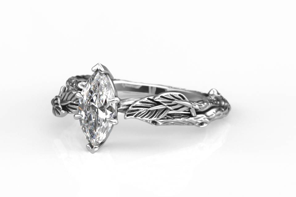 Twig Marquise Engagement Ring
