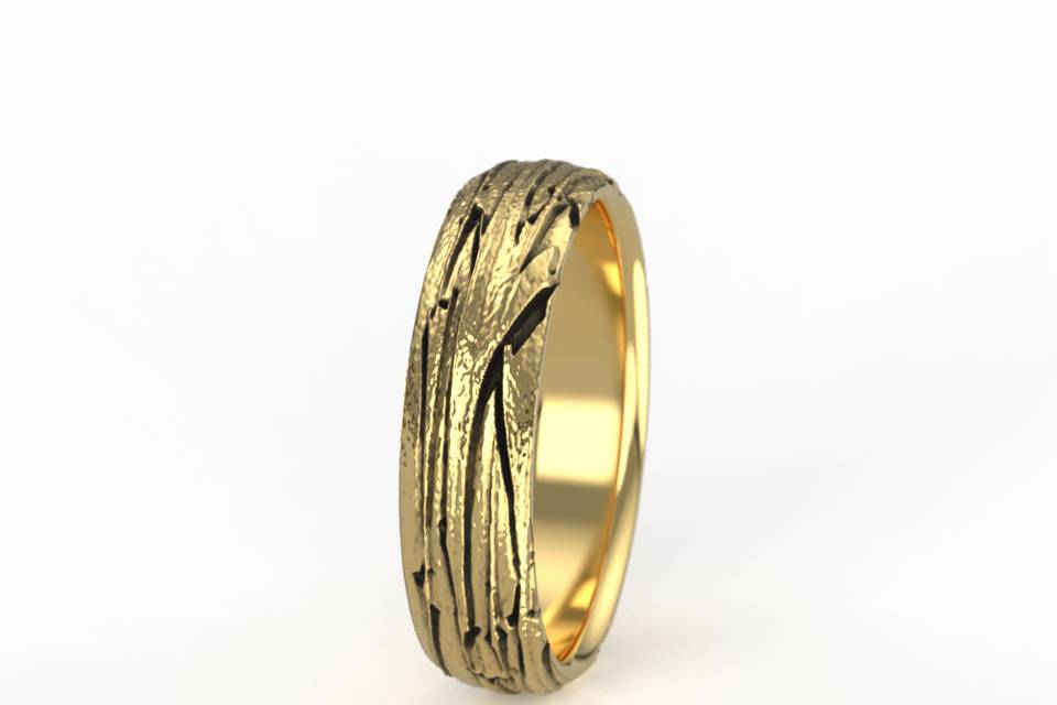 Gold Madrone Wood Bark Ring