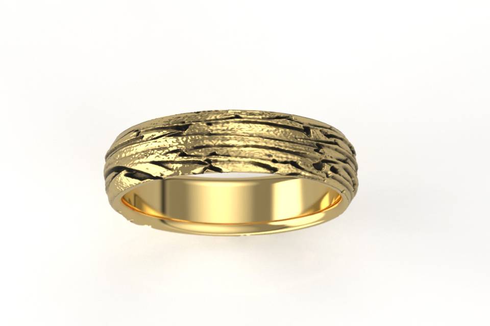 Gold Madrone Wood Bark Ring